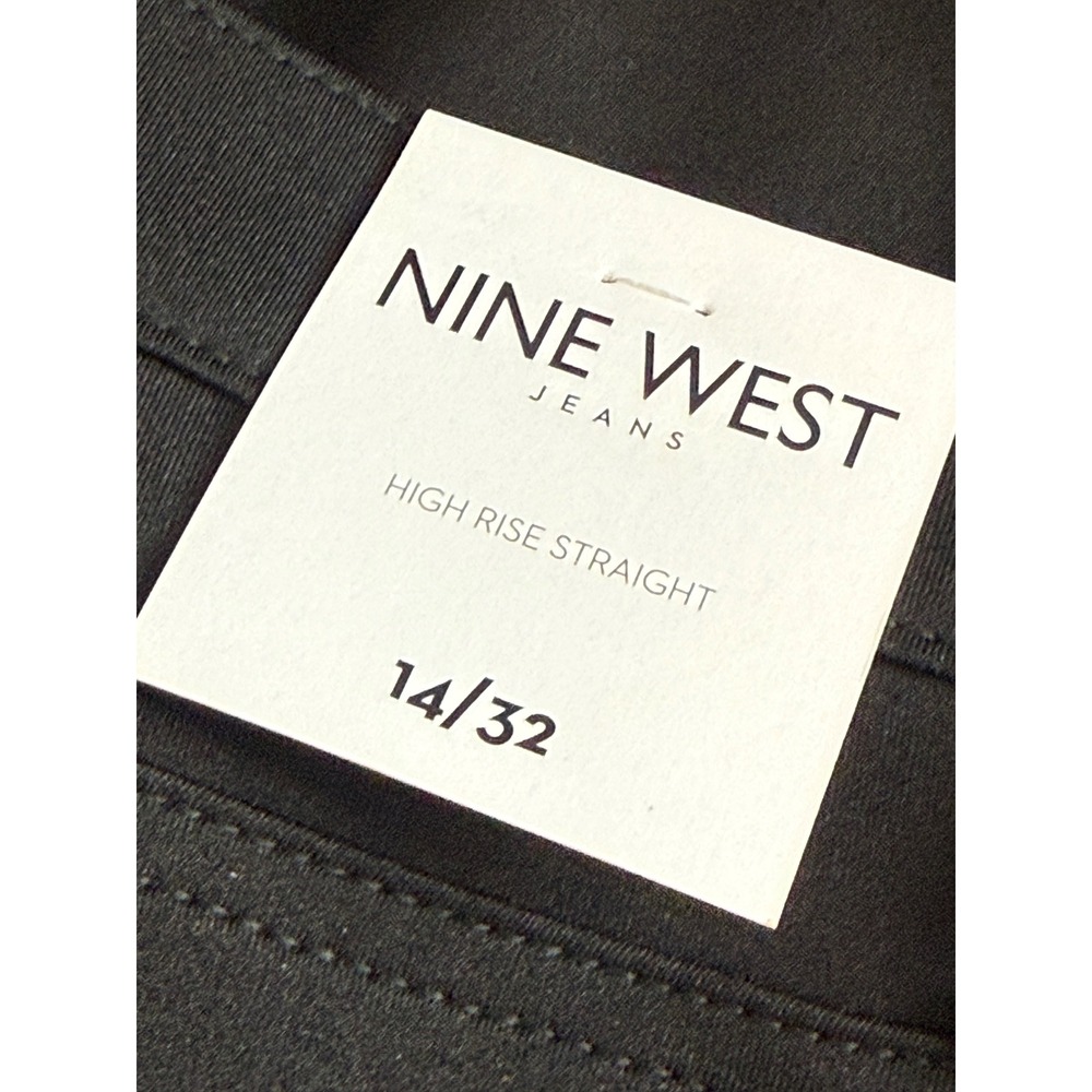 Nine West Jeans Womens 14/32 Black High Rise Straight Leg Pants New With Tags